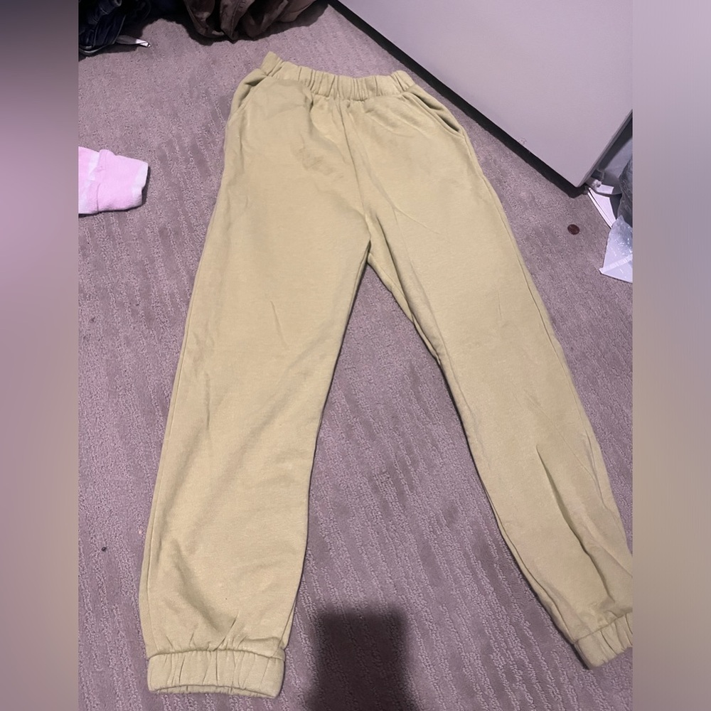 Lime green sweat pants